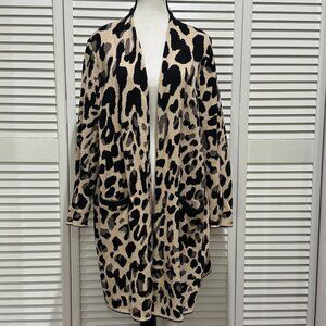 Chico’s Leopard Print Open Front Cardigan Sweater – Size 3P (XLP)